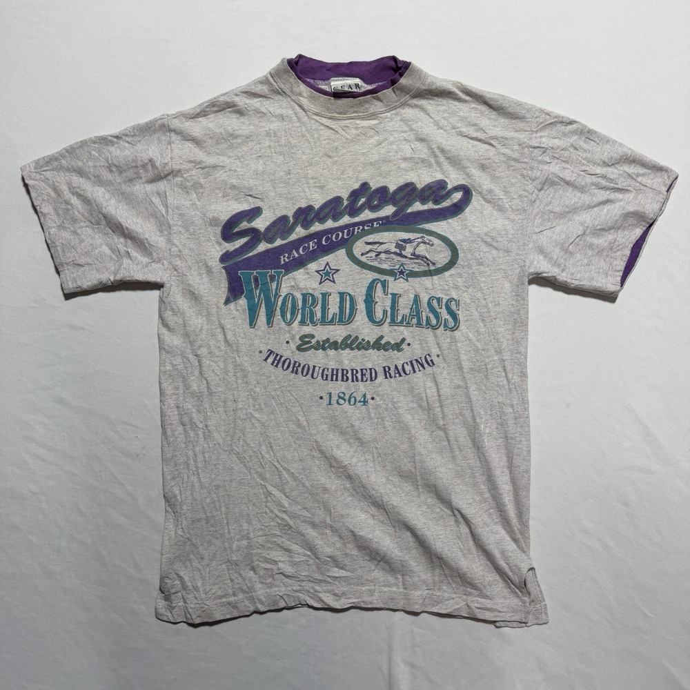 Vintage Saratoga Race Course World Class Thoroughbred T-Shirt M Gear for Sports